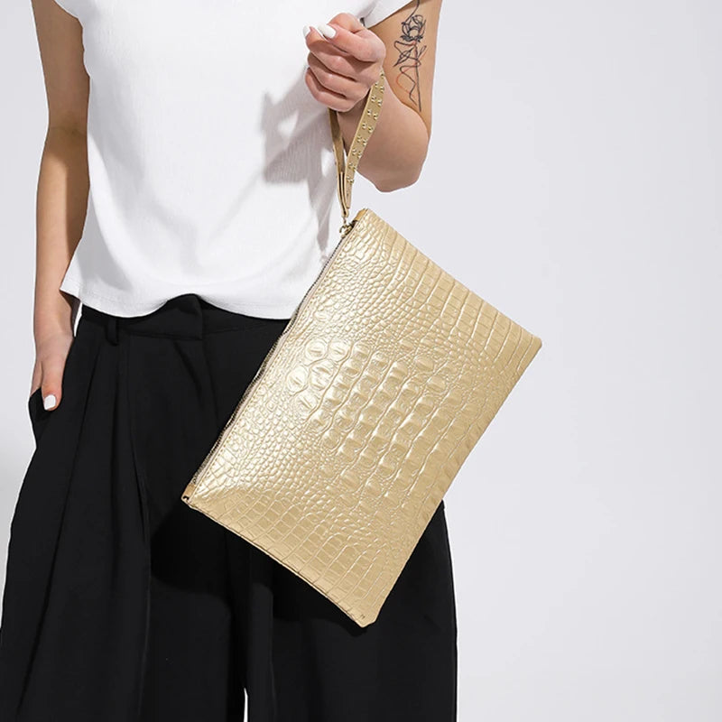 Bolsos de Lujo de Moda, Bolsos de Mujer, Cartera de Mano de Cuero PU para Noche, Bolso de Sobre para Mujer, Carteras de Día Femeninas, Bolso de Pulsera Portátil