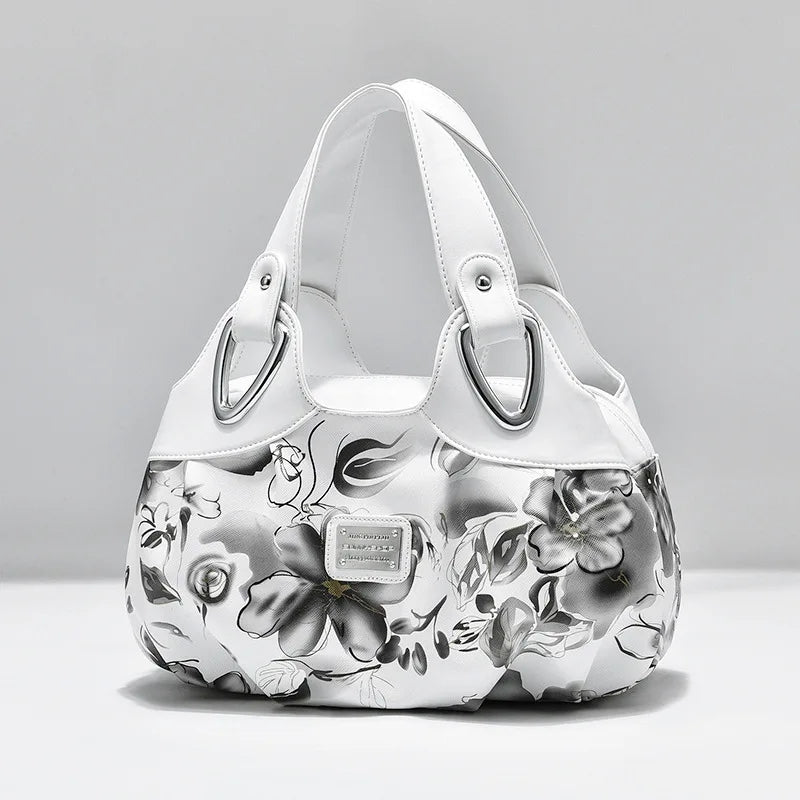 Luxury Handbag Women Printing PU Leather Handle Bag Fashion Brand Lady Tote Big Capacity Shoulder Bag Shopping Purse2024