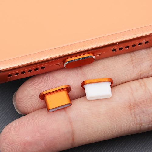 1-10PCS USB Type C Metal Orange Dust Plug For iPhone 17 17Air 17Pro MAX Type-C Charging Port Protector Stopper Anti-Dust Plugs
