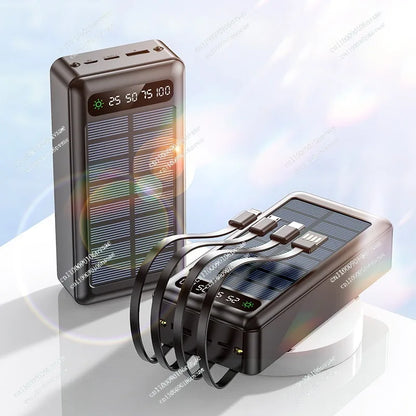 Solar power bank large capacity 5000 mAh fast charging with its own line mobile power