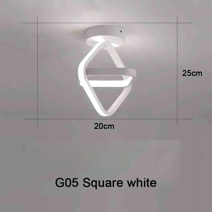 Modern LED Ceiling Light 2 Rings Creative Design Ceiling Lamp Indoor Lighting Fixtures Hallway Balcony Aisle Office Light