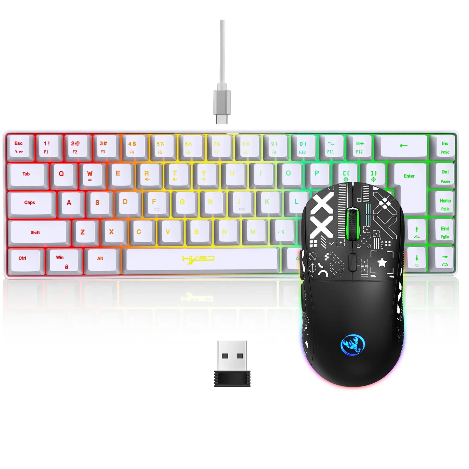 Keyboard and Mouse Combo Backlight Kit Gamer White Key Board Offers Combo Computer Wired Keyboards Mouses Home Office Teclado