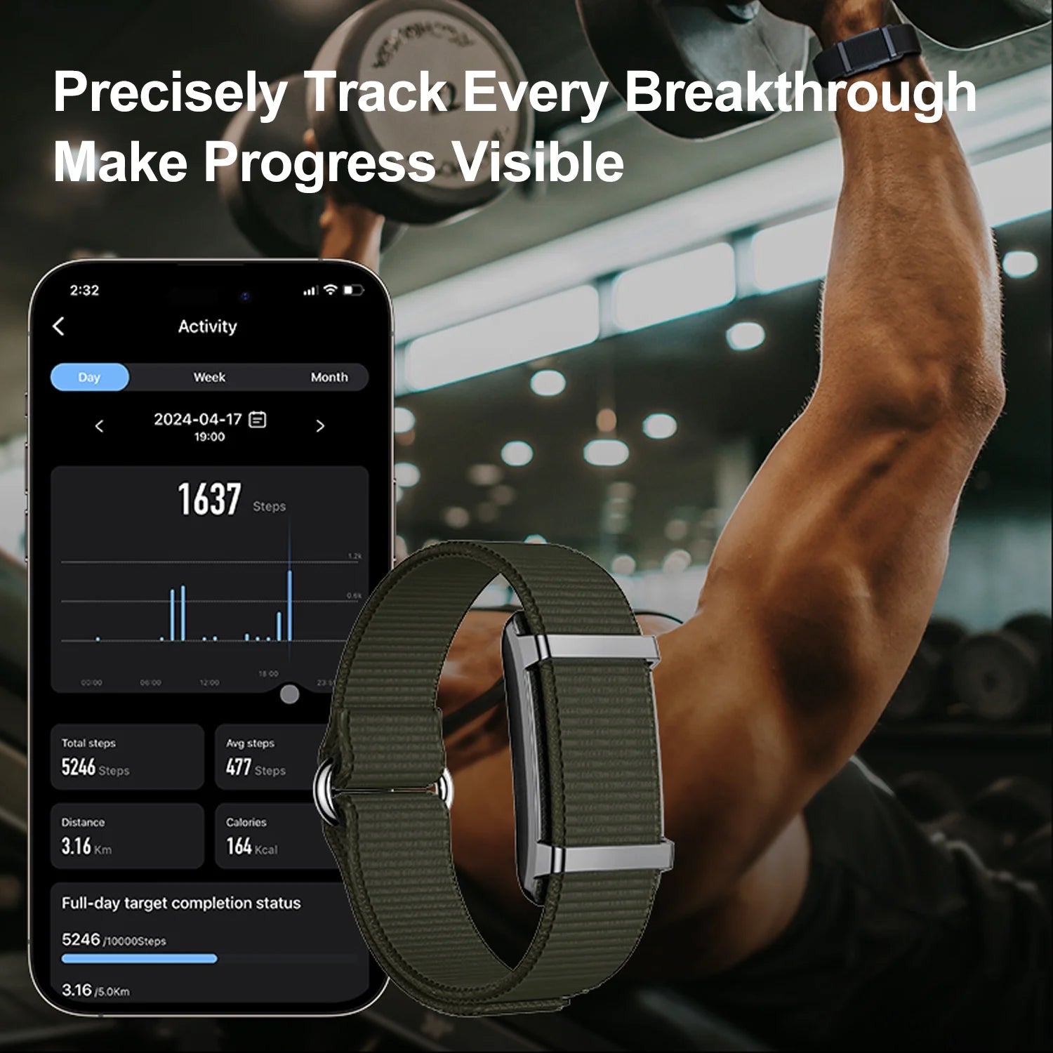Pulsera Inteligente sin Pantalla Hombre Mujer Fitness Tracker Reloj Inteligente Deportivo Monitor de Ritmo Cardíaco y Sueño Sumergible 1ATM Pulsera Inteligente de Exterior