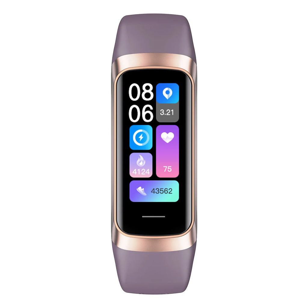 Reloj Inteligente Delgado Hombres Mujeres Pulsera Inteligente 1.1 Pulgadas Amoled Frecuencia Cardíaca Impermeable Temperatura Corporal Rastreador de Actividad Física