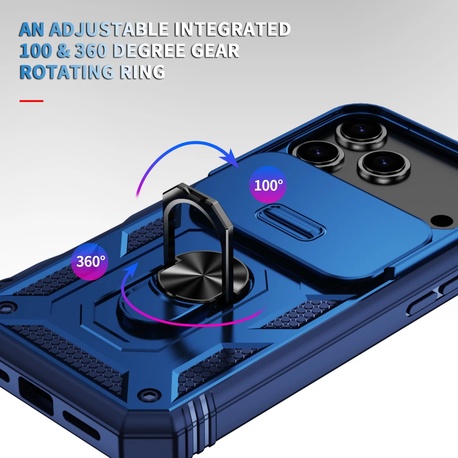 Camera Proctive Phone Case for IPhone 17 Air 16 16E 15 14 13 12 11 XS XR Pro Max Plus Cover With Ring Holder Heavy Duty
