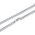 Cadena de eslabones cubanos de acero inoxidable de 3/5/7 mm, collar de acero inoxidable, gargantilla estilo punk hip-hop para hombres, accesorios de joyería de moda