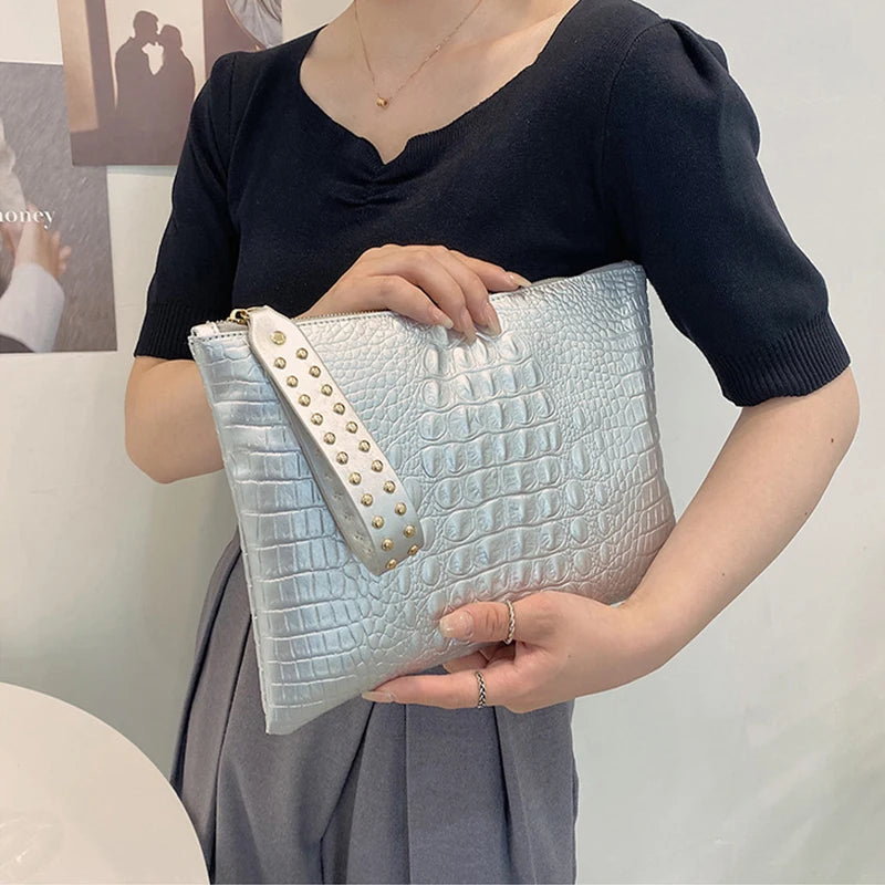 Bolsos de Lujo de Moda, Bolsos de Mujer, Cartera de Mano de Cuero PU para Noche, Bolso de Sobre para Mujer, Carteras de Día Femeninas, Bolso de Pulsera Portátil